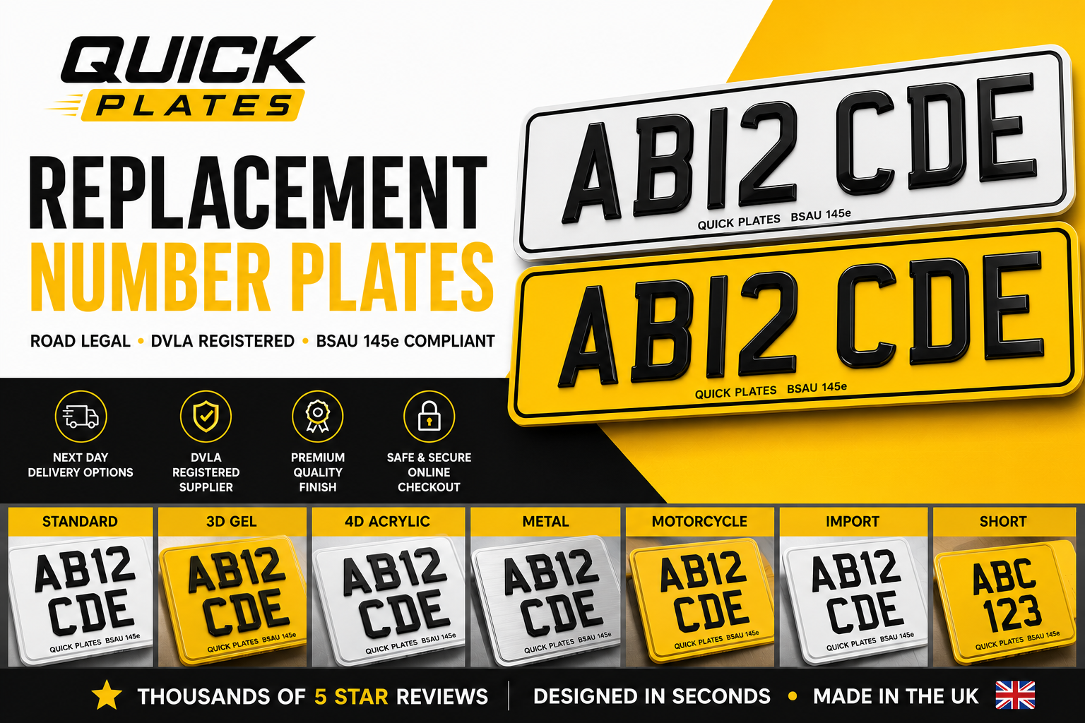 Next Day Number Plates UK | Fast Delivery | Quick Plates